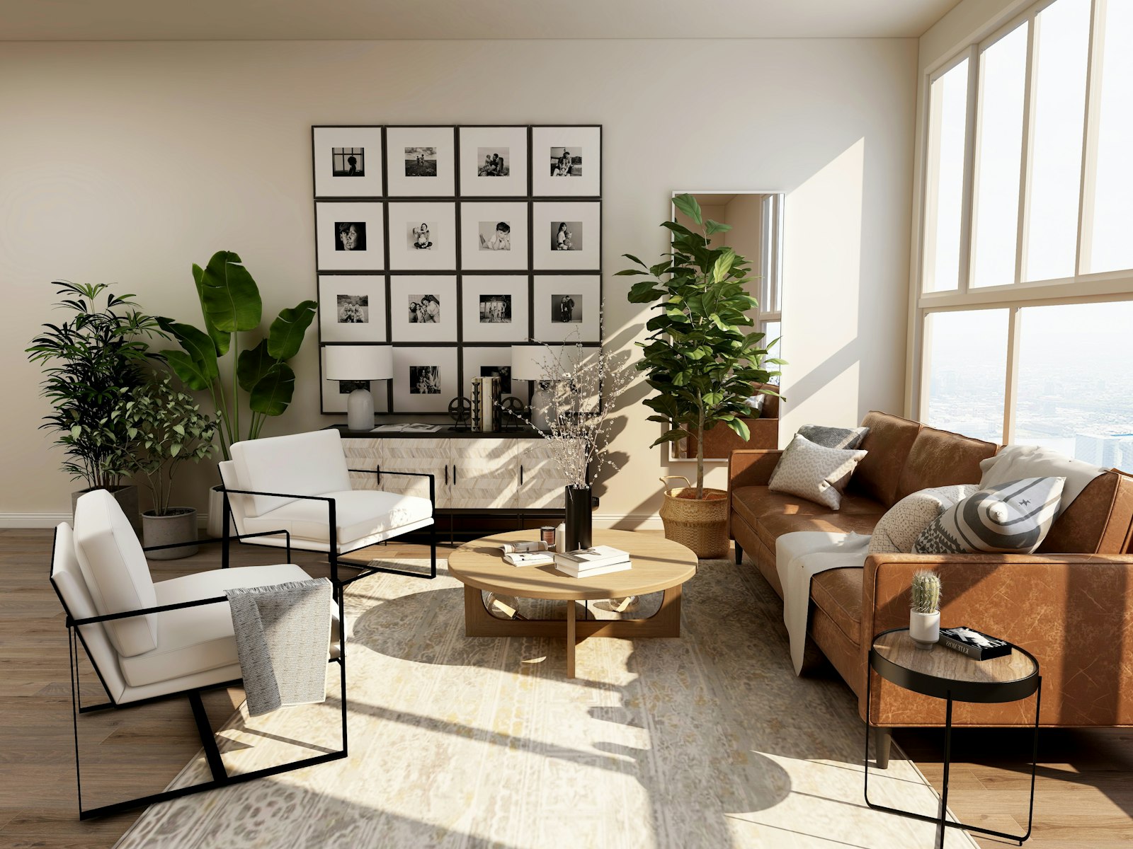 Commercial furniture in a warm hospitality interior